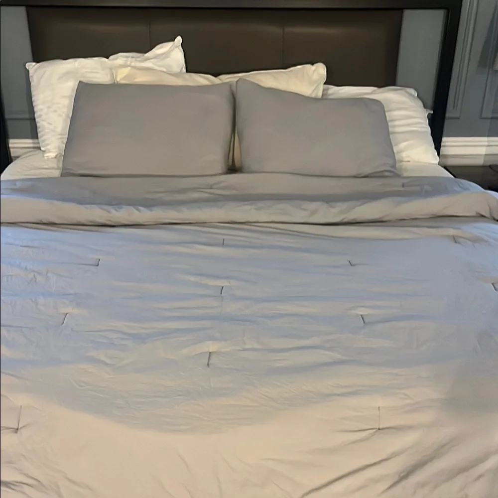 Light Gray Comforter and 2 Standard Pillow Shams Bedding Set